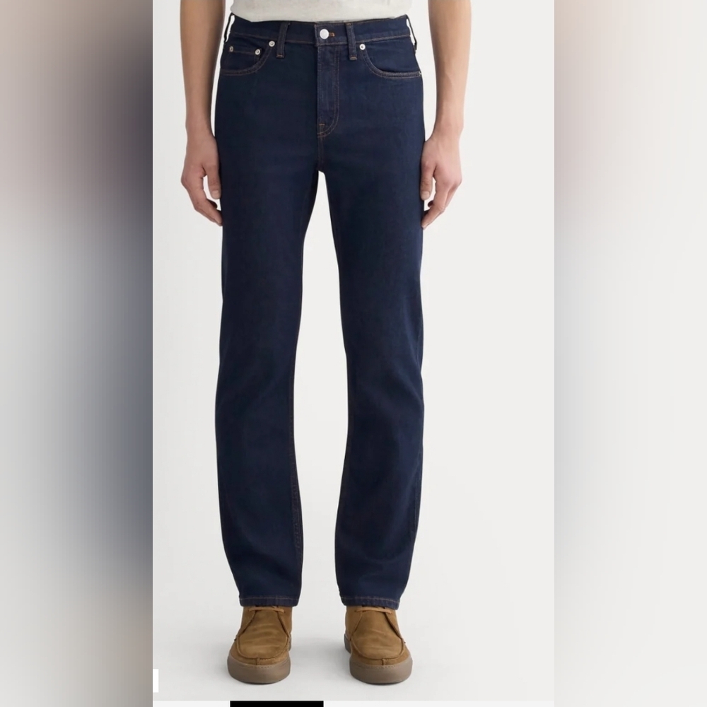 Everlane The Slim Fit Jean Organic Cotton Men's Dark Blue Straight Jeans 36x34